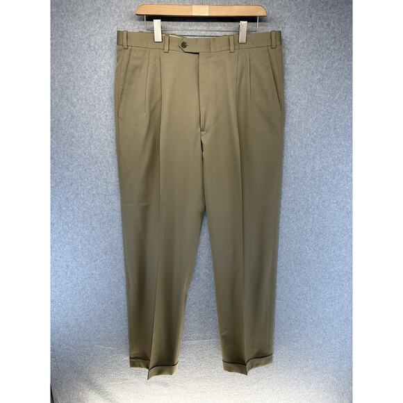 Nordstrom Mens Pants Size 35 Khaki Brown Tailored by JB Britches 31" Inseam Cuff - Picture 1 of 13